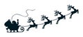 Santa Claus flyin on Christmas sleigh - vector
